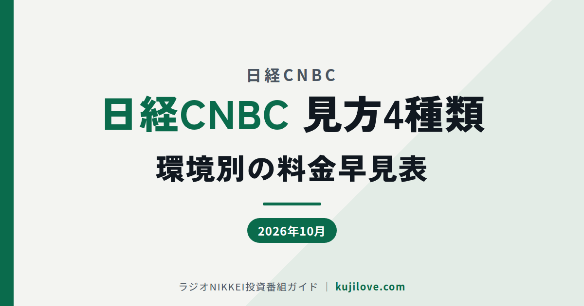 日経CNBCの見方と料金の早見表